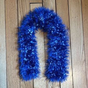 Vibrant Blue Fuzzy Scarf